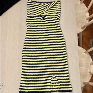 Micas Yellow and Black Striped Knit Dress